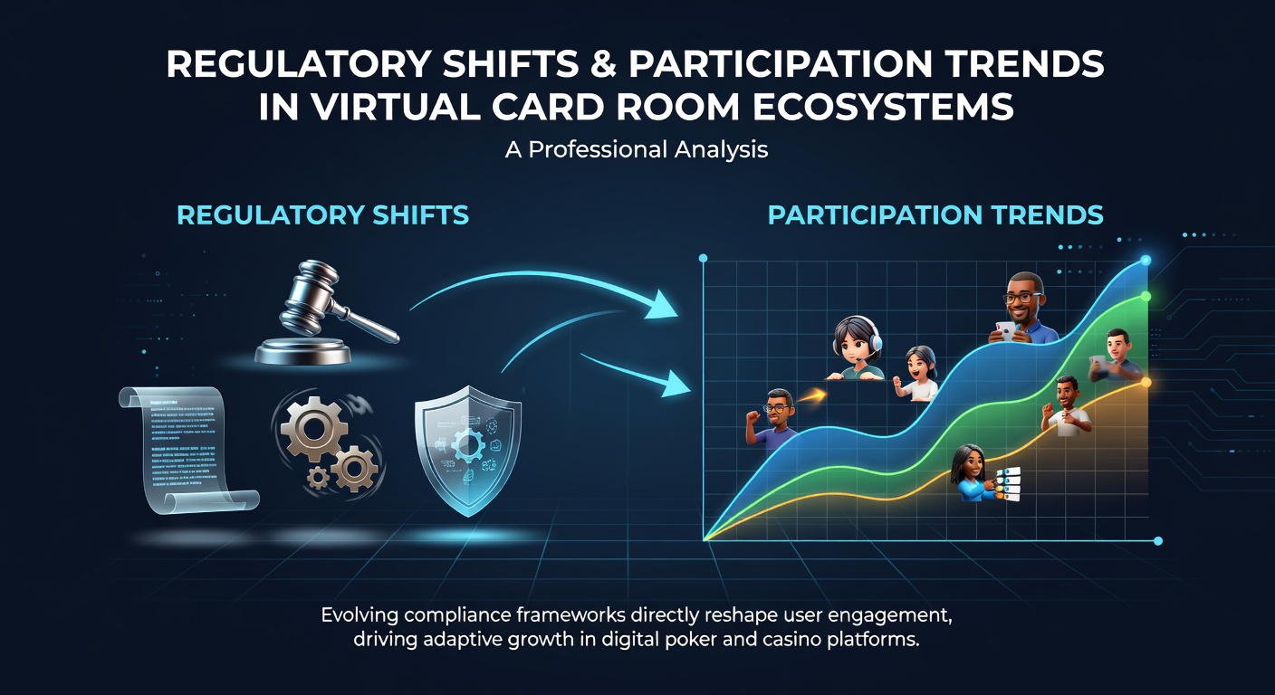Overview of virtual card room interfaces showing regulatory compliance indicators across multiple platforms