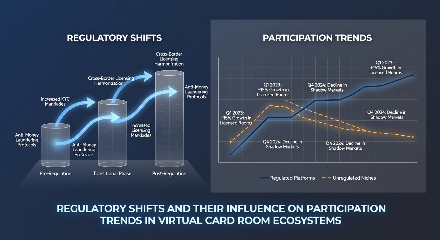 Data visualization of participation trends in virtual card rooms following recent regulatory updates