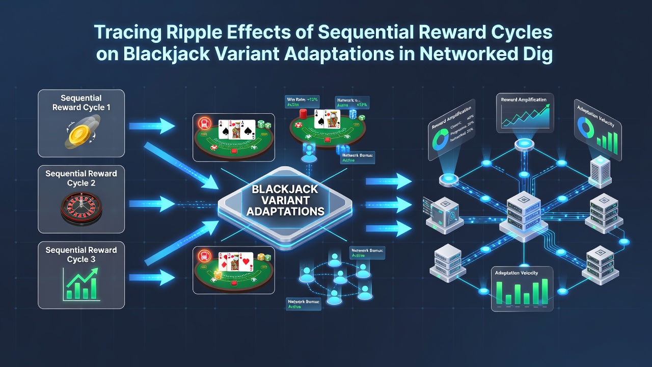 Analytics dashboard illustrating ripple effects across blackjack variants in a shared digital network