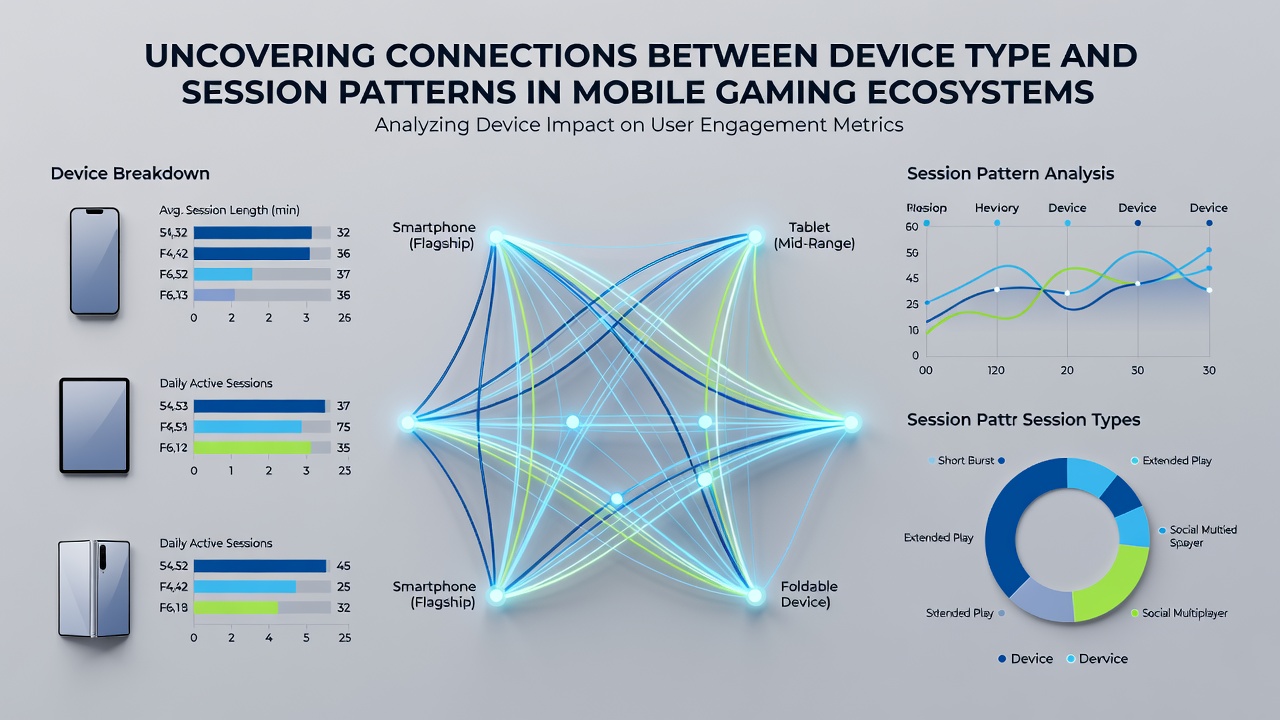Analytics dashboard illustrating session duration comparisons between smartphone and tablet users in gaming platforms
